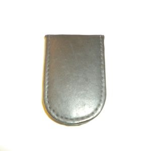 BRAND NEW BLACK  LEATHER BLACK MONEY CLIP